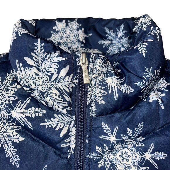 Lands' End Snowflake Puffer Vest Down Fill Winter - Picture 3 of 9